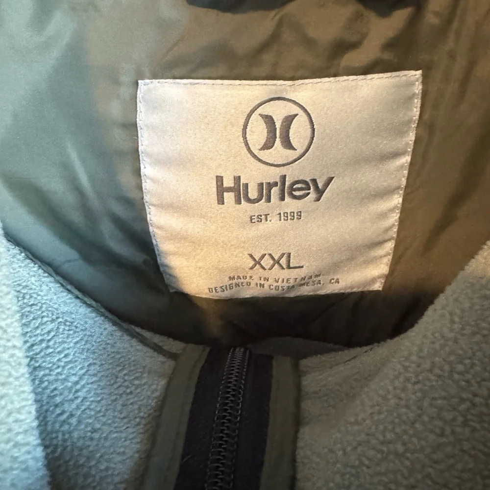 Hurley Men's Softshell Quilted Puffer Jacket Hooded Windbreaker - Picture 5 of 10